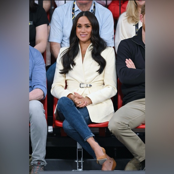 Brandon Maxwell Cream White Belted Jacket ASO Meghan Markle Size US 0 - Picture 3 of 17